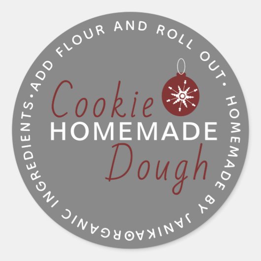 Sticker Rond Pâte à Biscuit de Noël Ornement de Script Maison (Devant)
