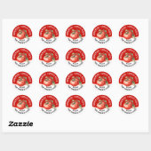 Sticker Rond Pâte de tomate maison modifiable avec tomate rouge (Feuille)