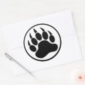 STICKER ROND PATE/GRIF PATTE D'OURS NOIR ET BLANC (Enveloppe)
