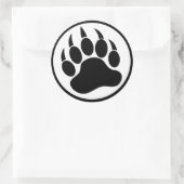 STICKER ROND PATE/GRIF PATTE D'OURS NOIR ET BLANC (Sac)