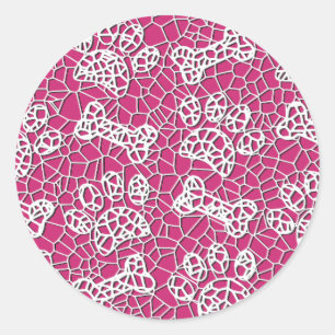 Sticker Rond Pâtes de chien et os Faux Lace Art Imprimer