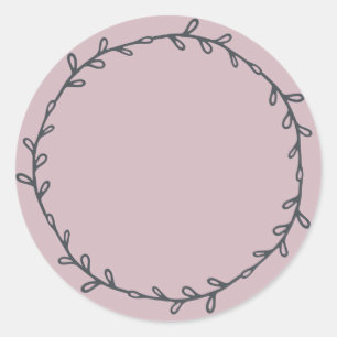 Sticker Rond Pâtes Rustiques Faits Maison Violet Pâle Écrivez