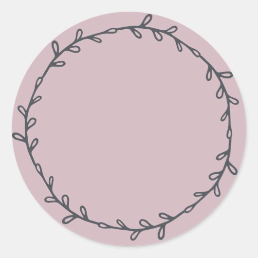 Sticker Rond Pâtes Rustiques Faits Maison Violet Pâle Écrivez (Devant)