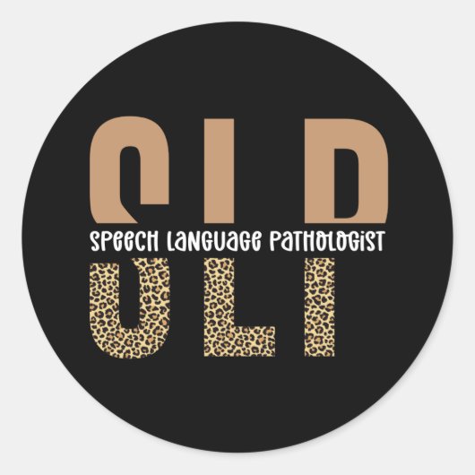 Sticker Rond Pathologiste de la parole Empreinte de léopard SLP (Devant)