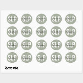 Sticker Rond Pathologiste orthophoniste SLP (Feuille)
