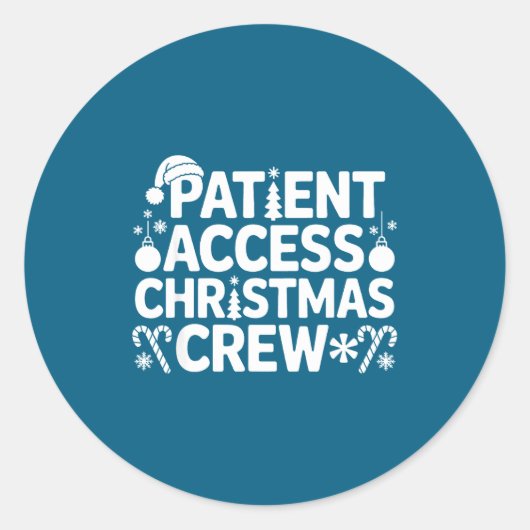 Sticker Rond Patient Access Christmas Crew Funny Holiday Xmas P (Devant)