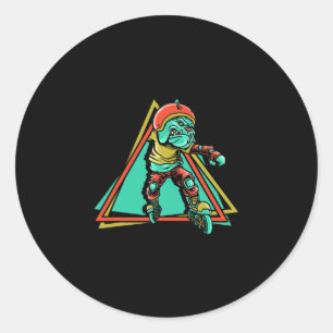 Sticker Rond Patinage à rouleaux Patinage en ligne