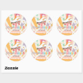 Sticker Rond Patinage à roulettes Anniversaire Rétro Patinage R (Feuille)