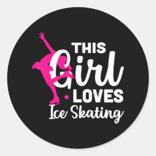 Sticker Rond Patinage artistique Cette fille adore le patinage 