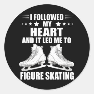 Sticker Rond Patinage artistique J'Ai Suivi Mon Coeur Patinage