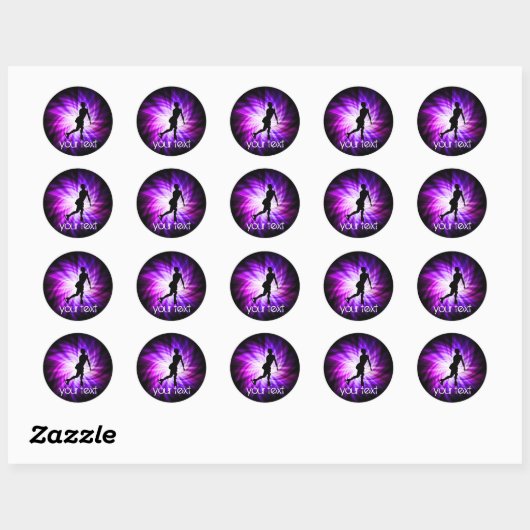Sticker Rond Patinage artistique violet (Feuille)