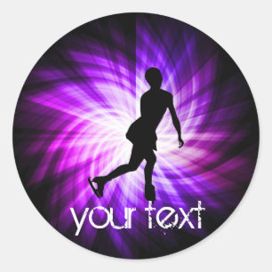 Sticker Rond Patinage artistique violet