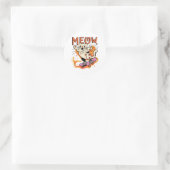 Sticker Rond Patinage de chat miaou (Sac)