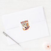 Sticker Rond Patinage de chat miaou (Enveloppe)