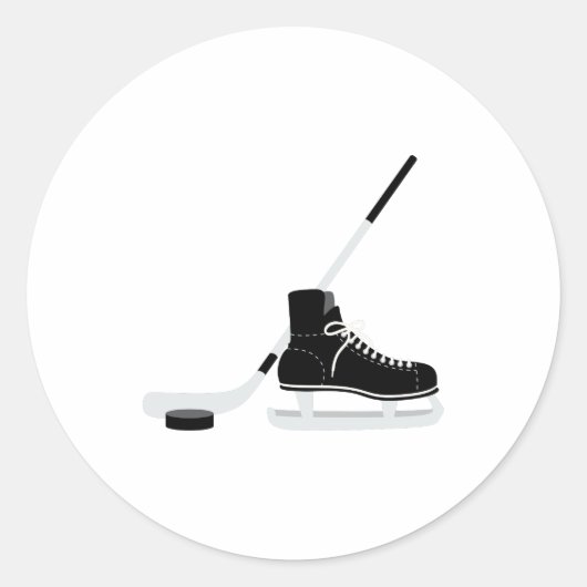Sticker Rond Patinage de hockey sur glace (Devant)