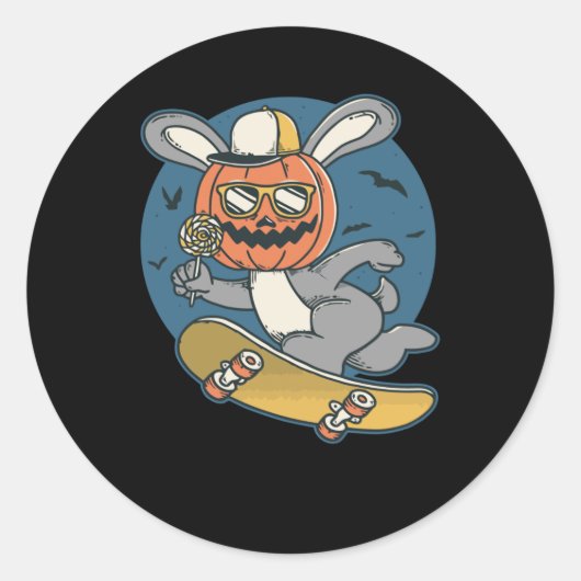 Sticker Rond Patinage de sauts Bunny (Devant)