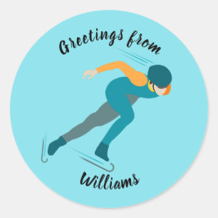 Sticker Rond Patinage de vitesse