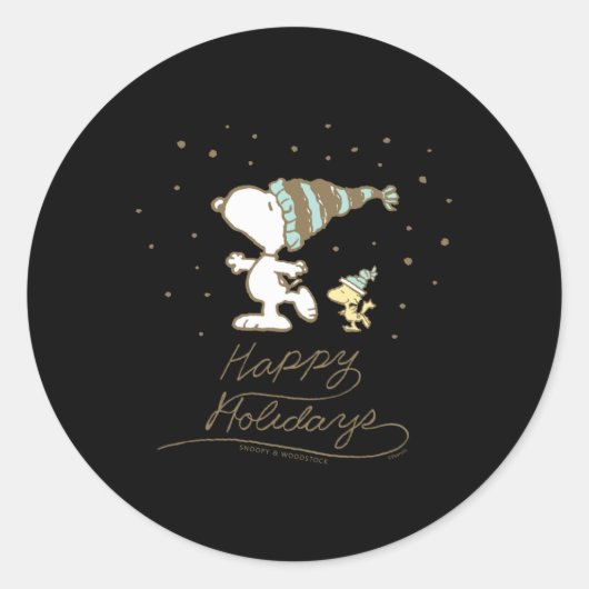 Sticker Rond Patinage d'hiver Peanuts (Devant)