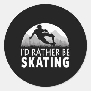 Sticker Rond Patinage drôle