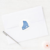 Sticker Rond Patinage en bleu (Enveloppe)