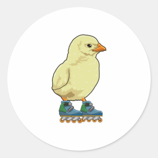 Sticker Rond Patinage en ligne avec patins en ligne (Devant)
