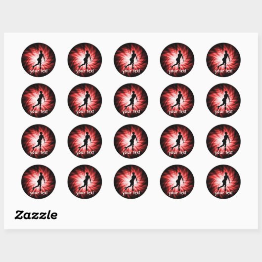Sticker Rond Patinage en rouge (Feuille)