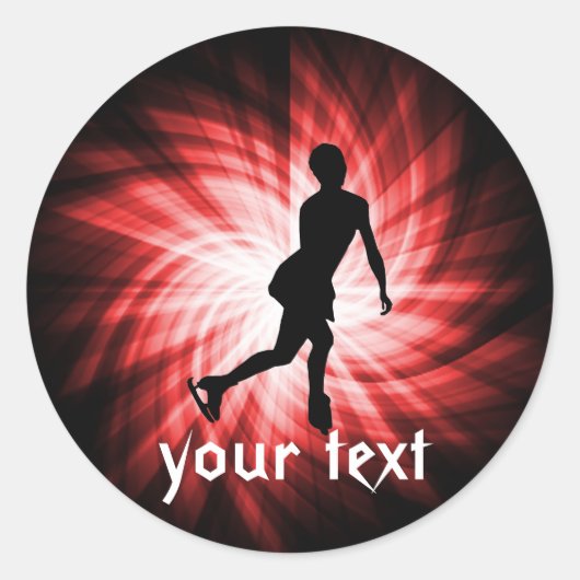 Sticker Rond Patinage en rouge (Devant)