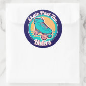 Sticker Rond Patinage passé Les Haters 80s Cartoon Rollerskate (Sac)