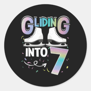 Sticker Rond Patinage Sur 7 Patinage Sur Glace Figure Patinage