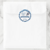 Sticker Rond Patinage sur glace Anniversaire Fête Bleu Merci Fa (Sac)