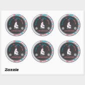 Sticker Rond Patinage sur glace Anniversaire Fête Merci Favor T (Feuille)