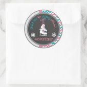 Sticker Rond Patinage sur glace Anniversaire Fête Merci Favor T (Sac)
