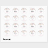 Sticker Rond Patinage sur glace Anniversaire Pink Gold Snowflak (Feuille)