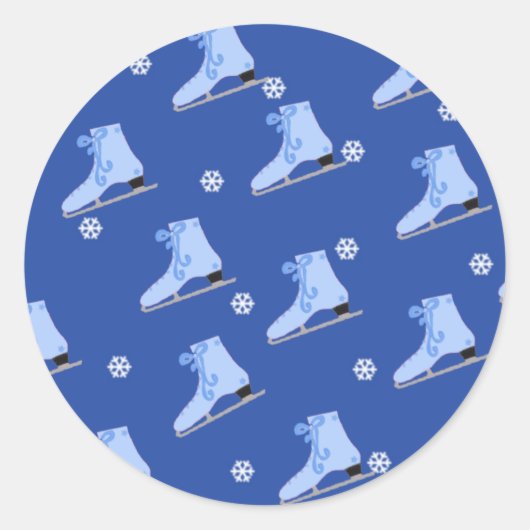 Sticker Rond Patinage sur glace bleu (Devant)