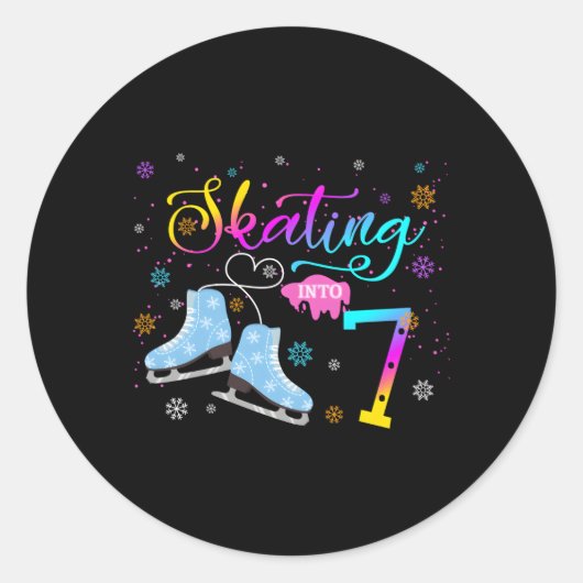 Sticker Rond Patinage Sur Glace En 7 Familles (Devant)