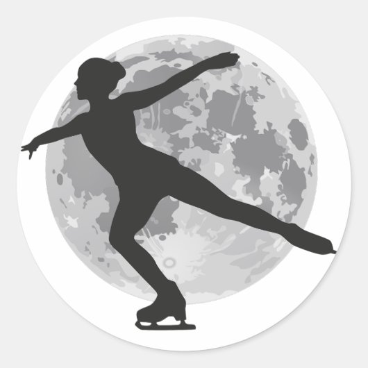 Sticker Rond Patinage sur glace Femmes Art (Devant)