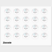 Sticker Rond Patinage sur glace Snowflakes Rose bleu argent par (Feuille)