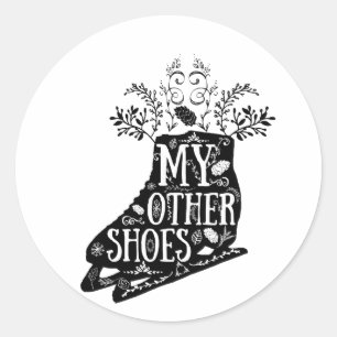 Sticker Rond Patinage sur glace vintage