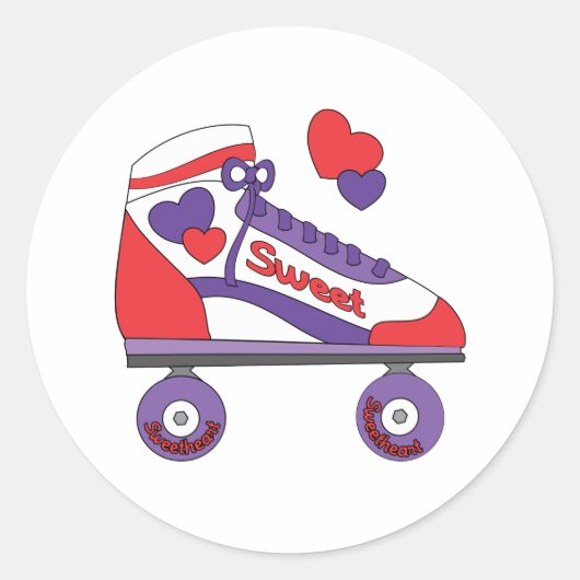 Sticker Rond Patinage sur le coeur (Devant)