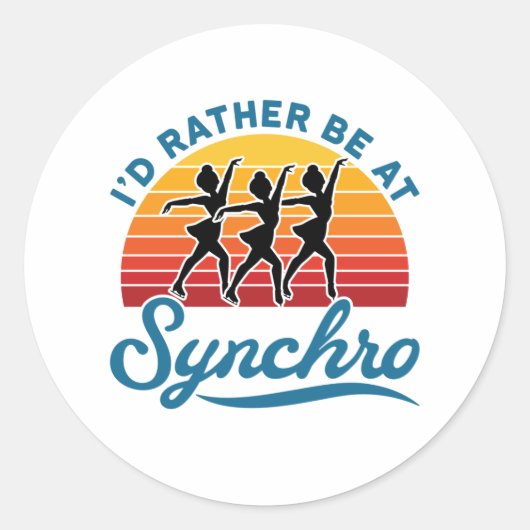 Sticker Rond Patinage synchronisé Je préfère être à Synchro (Devant)