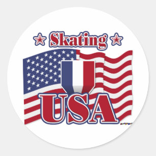 Sticker Rond Patinage USA