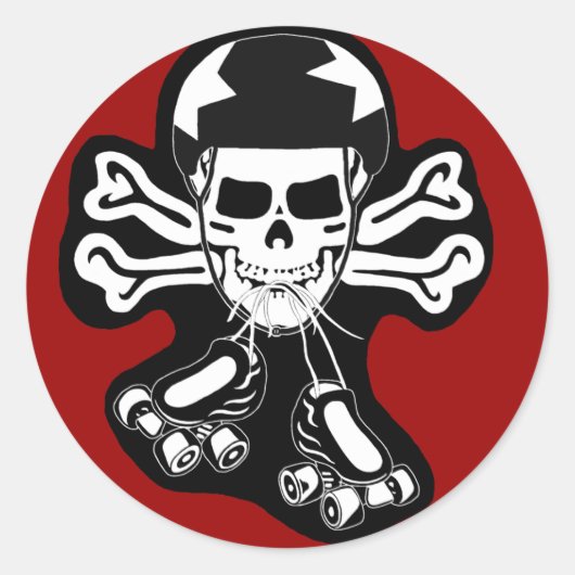 Sticker Rond Patiner ou mourir (Devant)