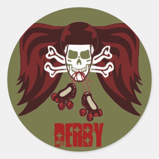 Sticker Rond Patiner ou mourir avec des ailes d'anges (Devant)