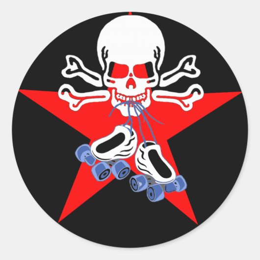 Sticker Rond Patiner ou mourir avec l'étoile jammer (Devant)