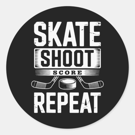 Sticker Rond Patiner Tirer Score Répéter (2) (Devant)