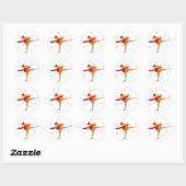 Sticker Rond Patineur sur glace (Feuille)