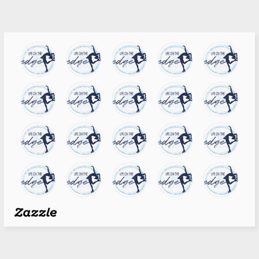 Sticker Rond Patineuse artistique "La vie sur le bord" (Feuille)