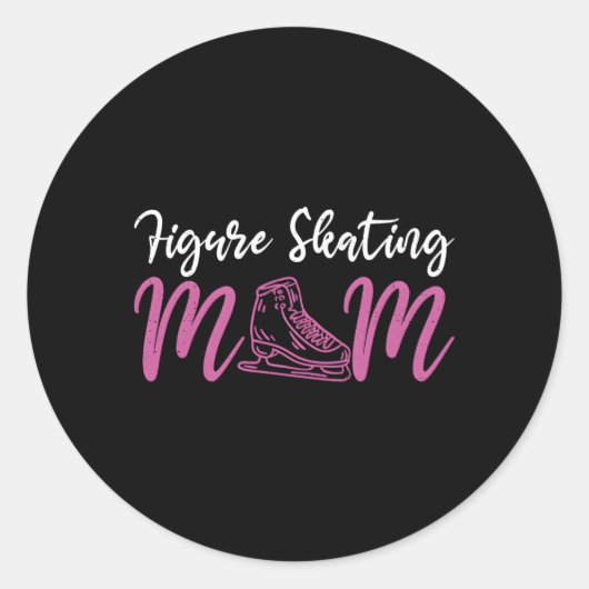 Sticker Rond Patineuse Maman Figure Patinage maman Patinage sur (Devant)