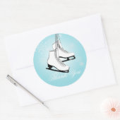 Sticker Rond Patins à glace et flocons de neige (Enveloppe)