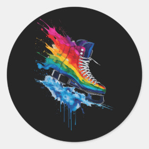 Sticker Rond Patins à glace Hockey sur glace